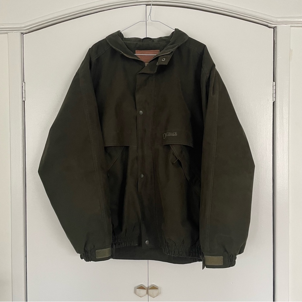 Outback Trading Company bomber style jacket on olive green size XL